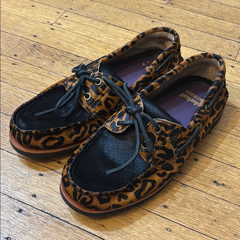 Wacko Maria x Timberland cheetah print boat shoe